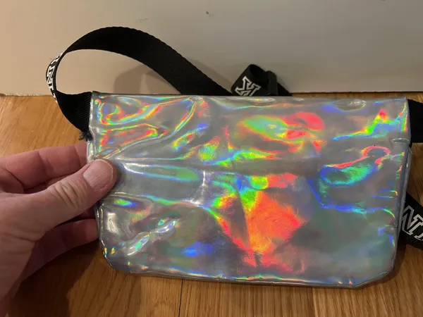 Pink Victoria's Secret Belt Bag Womens Small Silver Holographic Fanny Pack Logo - Image 3