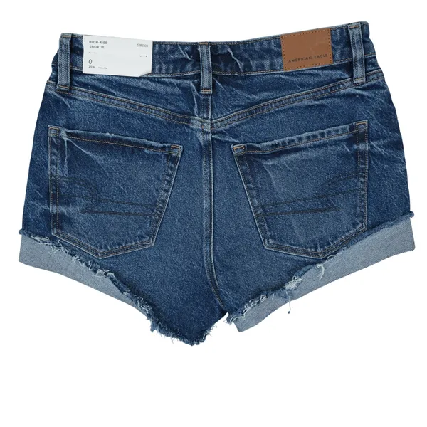 American Eagle Denim Shorts‎ 0 (28x2) High Rise Shortie Stretch Raw Hem Booty - Image 2