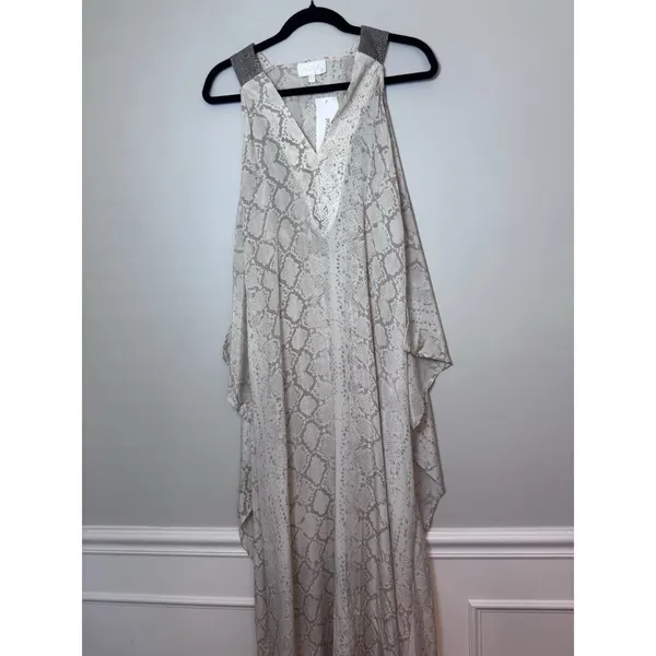 Alexis Long Sleeveless Snakeskin Printed Maxi Dress With Cape XS Flowy EUC - Image 8