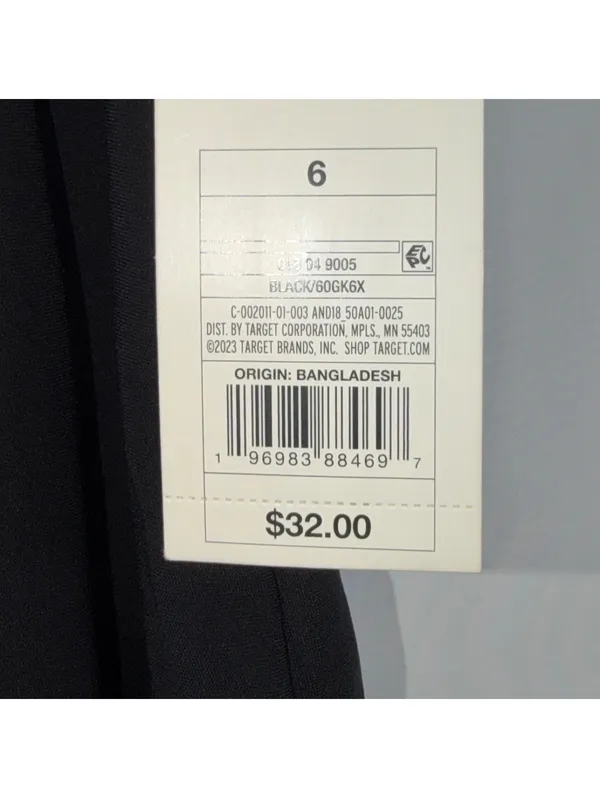 A New Day Women’s Size 6 Black Wide Leg Pleated Dress Pants NWT - Image 3