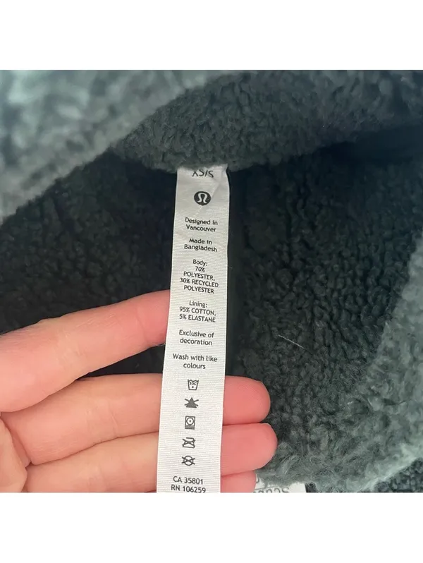 Lululemon Scuba Oversized Fleece Funnel Neck Smocked Spruce XS / Small Cozy - Image 5