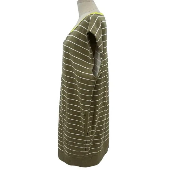 Anthropologie Daily Practice Tee Dress Striped Light Fleece Green‎ Size Large - Image 7