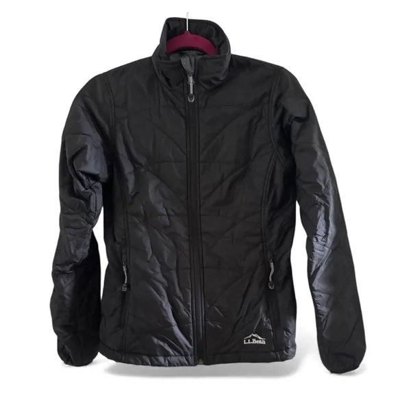LL Bean Womens Quilted Jacket Black Full‎ Zip Lightweight XXS PrimaLoft Coat - Image 2