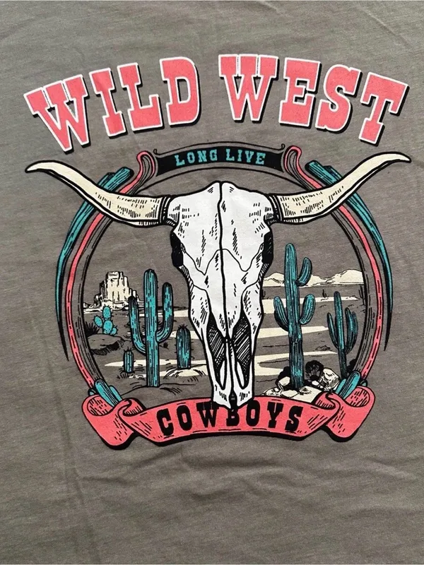 Wild West Tee Size XS 0507 Gray - Image 2