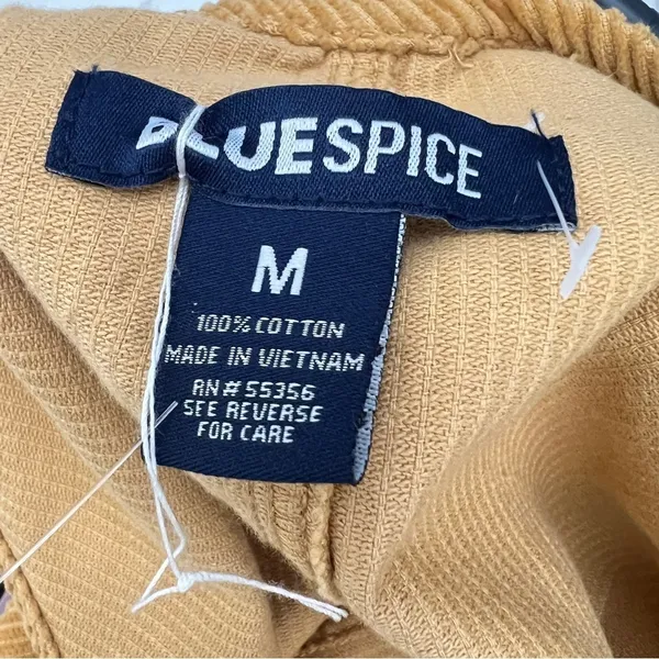 NEW Blue Spice Corduroy Overall jumpsuit Dress Mustard yellow MEDIUM boho - Image 8