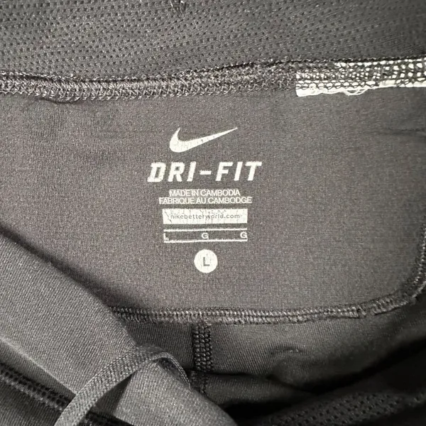 Nike Womens L Black Just Do It Spell Out Cycling Shorts Drawstring‎ Pockets - Image 5