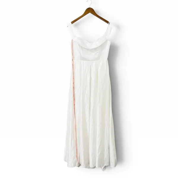 Lulus Extraordinary Vow White Off-the-Shoulder Maxi Dress with Pockets size L - Image 3