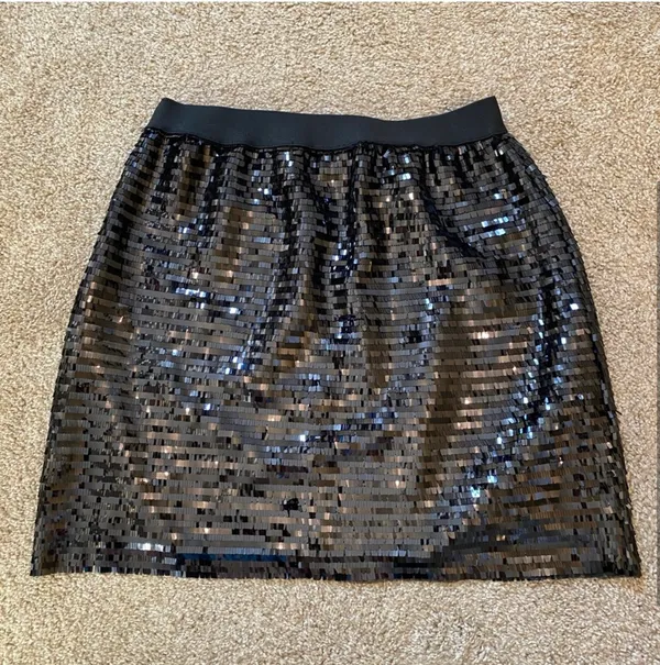 Motel Rocks Black Sequin Mini Skirt - Image 2