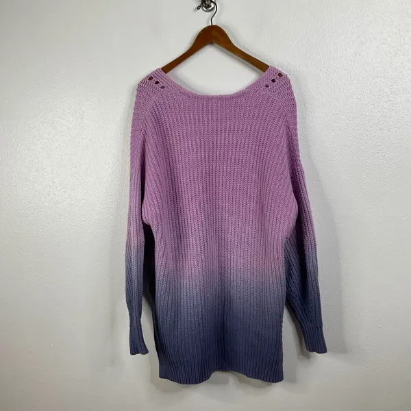 Free People Come Together Chunky V‎ Neck Sweater Size Medium - Image 2