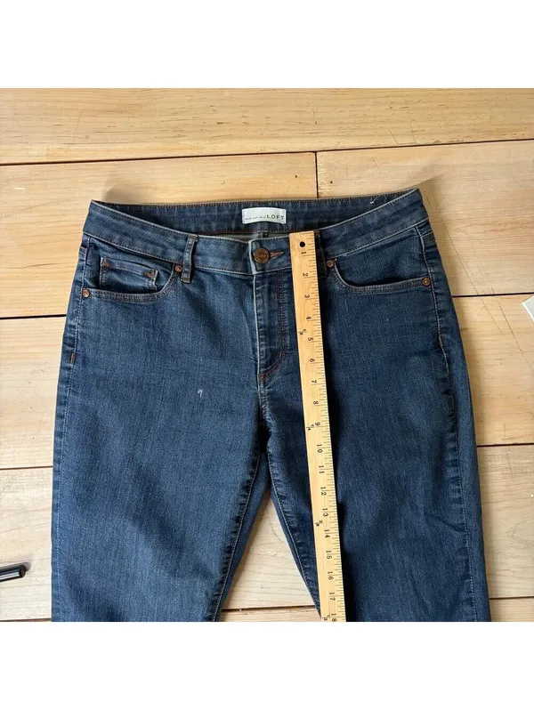Loft EUC Women's Dark Wash Curvy Straight Leg Jeans Size 30/10 - Image 9