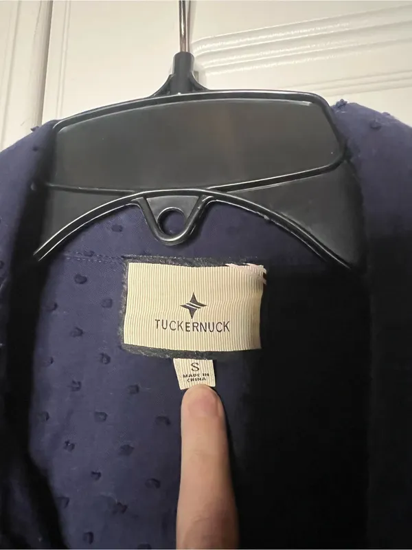 Tuckernuck Callahan Navy Swiss Dot Shirt Dress - Image 10