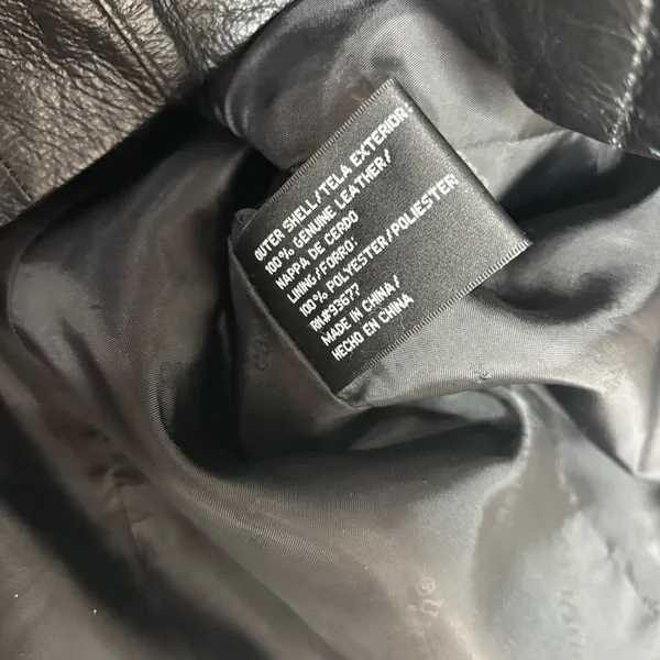 East 5th Genuine Leather Y2K Vintage Black Zip Up Jacket Coat size XL - Image 8