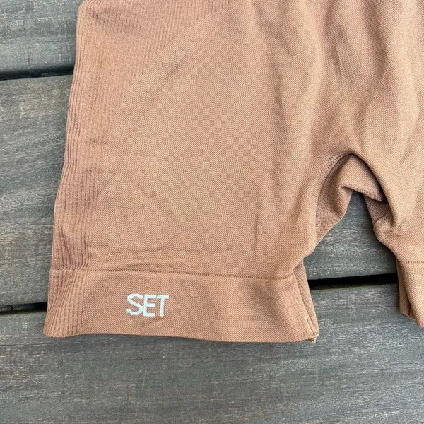 Brown/Orange Color SET Active Scuptflex Seamless Shorts - Image 2