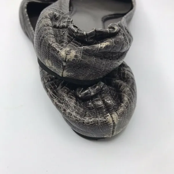 TORY BURCH Pewter Ballerina Flats size 6 - Image 8
