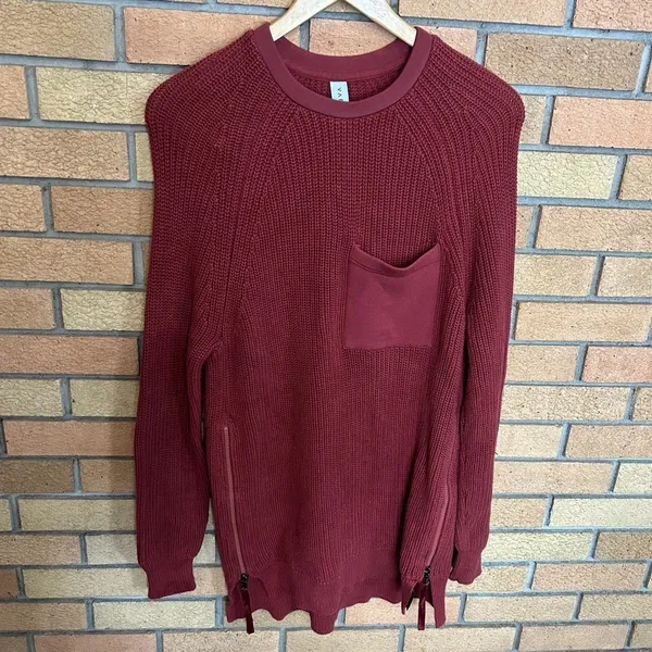 Varley Matteson Knit Sweater Russett Brown Anthropologie Long Tunic Knit XS - Image 2