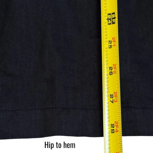 Saks Fifth Avenue 100% Linen Black Tiered Pull On Skirt Coastal Resort Travel XS - Image 11