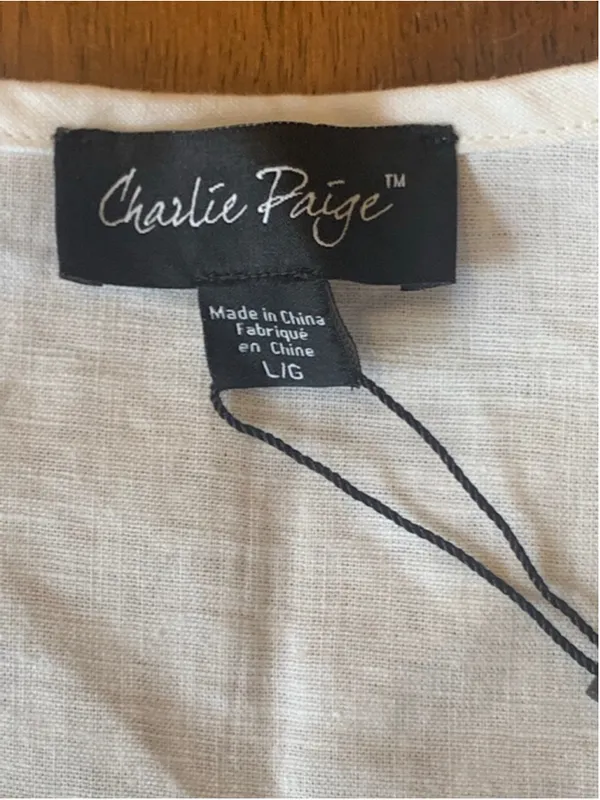 Charlie Paige NWT Dress Large White Sleeveless - Image 2