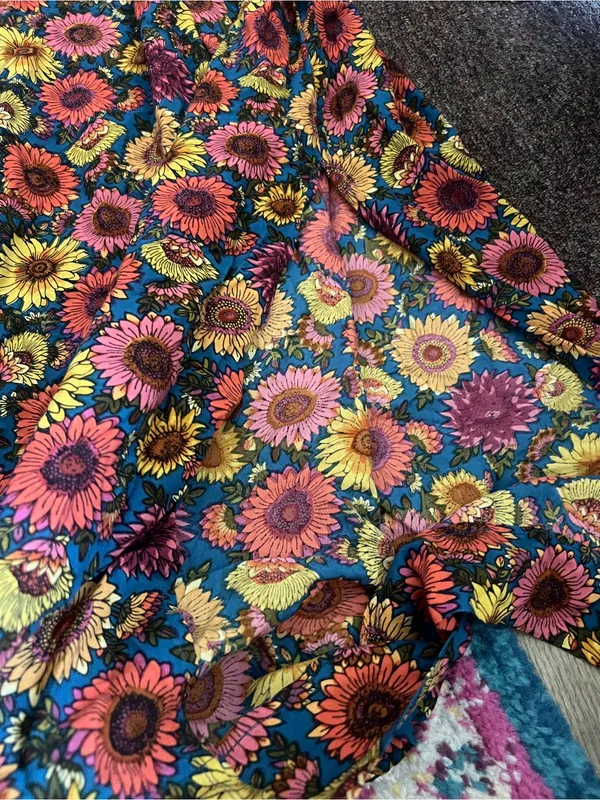 Natural Life Patti Tie-Front Maxi Dress Sunflower Floral Size M Bobo Hippie - Image 12