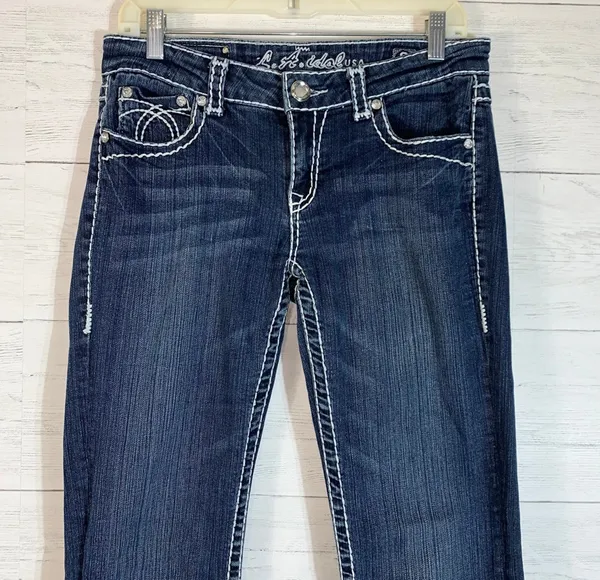 L.A. Idol USA Blue Bootcut Denim Jeans (Women's SZ 9) Actual 31X33 - Image 10
