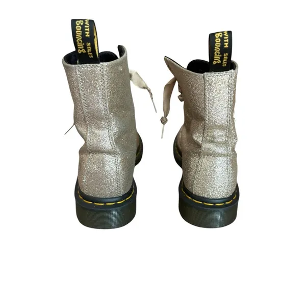 Dr Martens 1460 Pascal Glitter Boots Palegold Womens Size 7 - Image 4