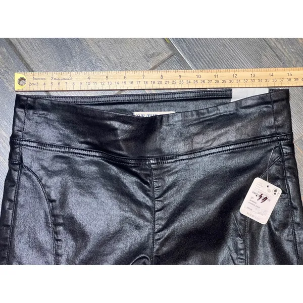 NWT Free People Double Dutch Slit‎ Skinny Pants Faux Leather Coated Black Size S - Image 8
