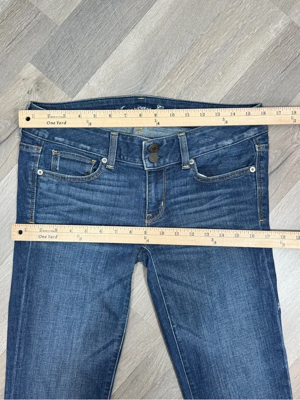 American Eagle Artist Low Rise Crop Stretch Jeans‎ Blue 6 Retro Capri Y2K - Image 9