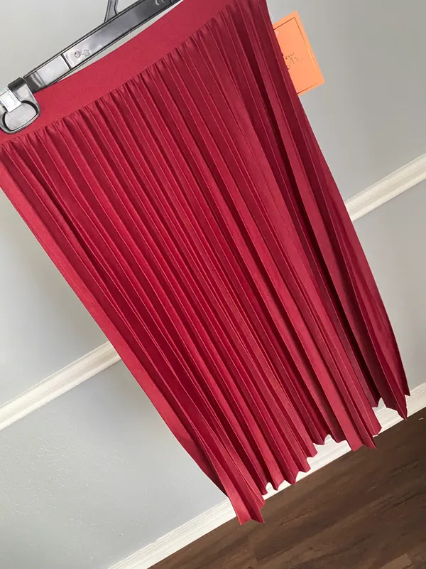 New Mix Burgundy Midi Skirt - Image 6