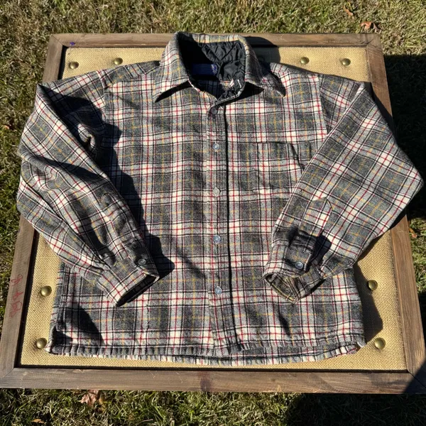 Pendleton Plaid Pure Virgin Wool Shirt Jacket Medium Made in USA Vintage - Image 4