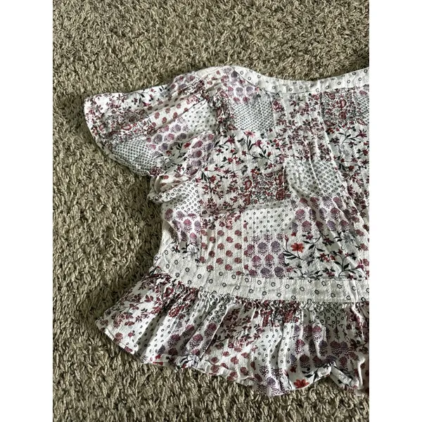 American Eagle Outfitters Women's floral boho patchwork cropped top size large‎ - Image 7