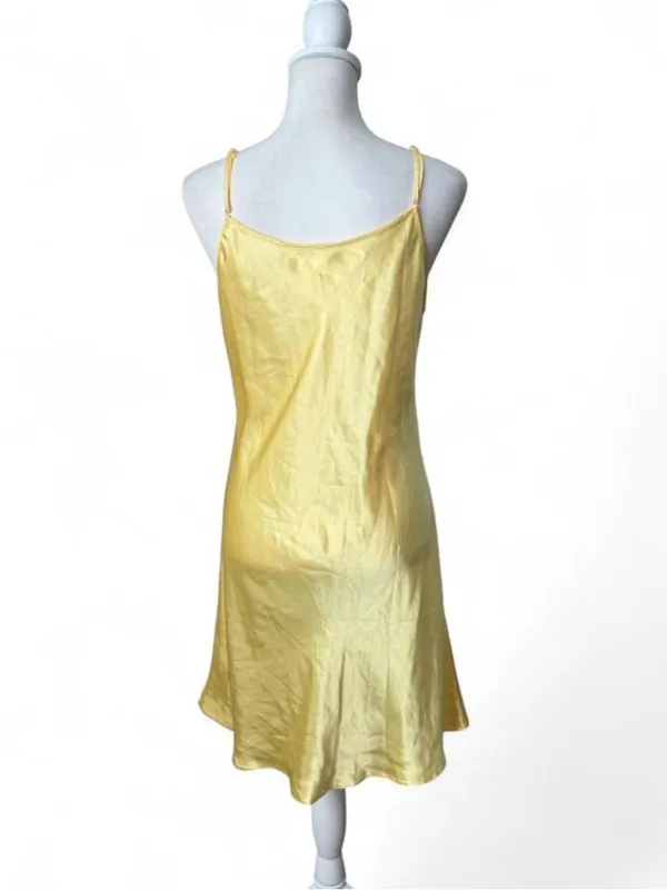 Yellow Satin Slip Dress Size M - Image 4