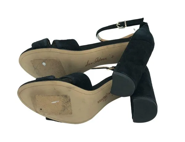 Sam Edelman Yancy Black Suede Block Heel Sandals Ankle Strap Women's Size 9.5 - Image 5