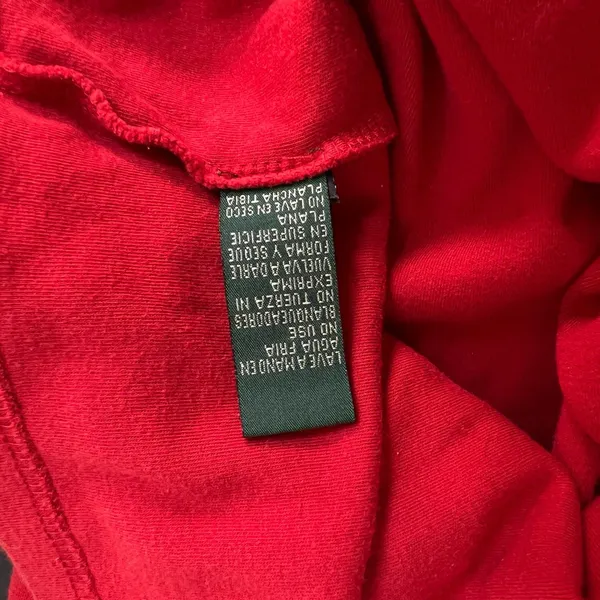 Vintage Lauren Ralph Lauren Red Turtleneck Sweater Womens L Crest Logo Cotton - Image 6