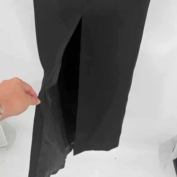 Y2K Beaded Halter Prom Dress Sz 0 Open Back Glam Vampy Gala Formal Full Length - Image 12