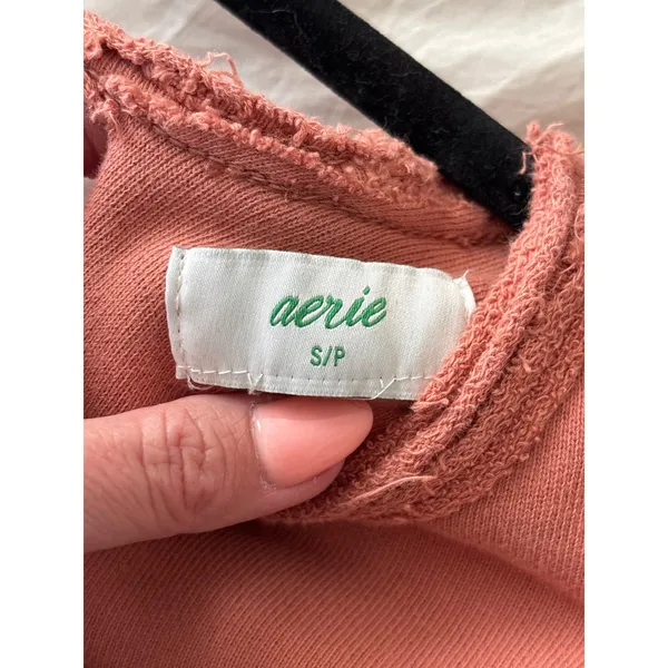 Aerie Weekend Pretty Twist Back‎ Raw Hem Sweatshirt Small - Image 10