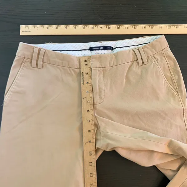 GAP Womens Khaki Tan Straight Leg Stretch‎ Chino Pants 8 Long Low Rise VTG - Image 6