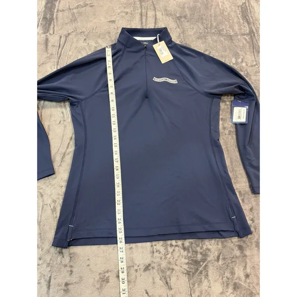 NWT Peter Millar Quarter Zip Pullover Womens Navy American Express UPF 50+ Large - Image 6