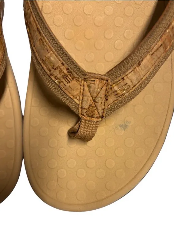 Vionic Tide Platform Sandals Womens 11 Tan Cork Orthotic Arch Flip Flop Shoe - Image 7