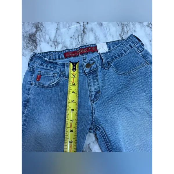 Mudd Y2K Vintage 90s Women’s Light Wash denim Blue BootCut Jeans size 3 cotton - Image 3