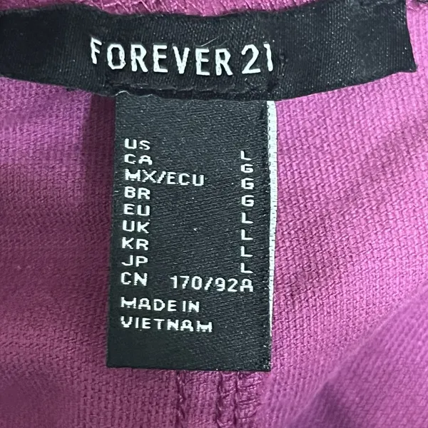 Forever 21‎ Magenta Corduroy Mini Dress Cutout Back Purple Sleeveless Size L - Image 7