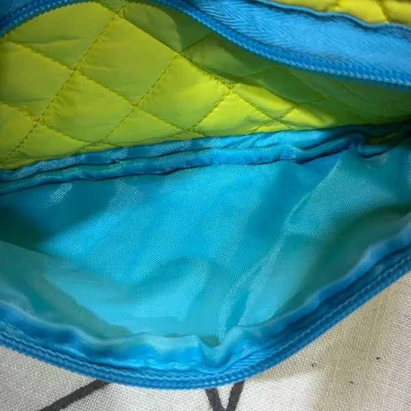 Tula Cosmetic Bag Small Yellow Quilted Double Zip Makeup Pouch‎ - Image 5