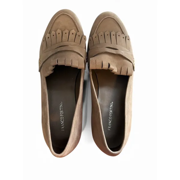 Franco Fortini‎ Womens Tan Leather Kiltie Fringe Penny Loafers Slip On Shoes - Image 2