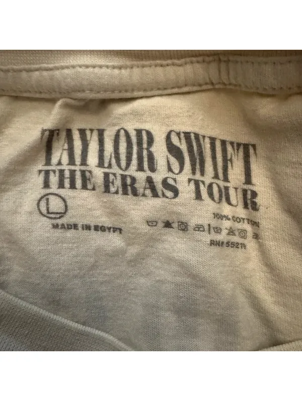Taylor Swift The Eras Tour Beige Concert T-Shirt Size L Official Merch - Image 4