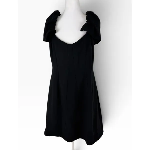 French Connection Black Square Neck Mini Dress Size 14 NW - Image 3