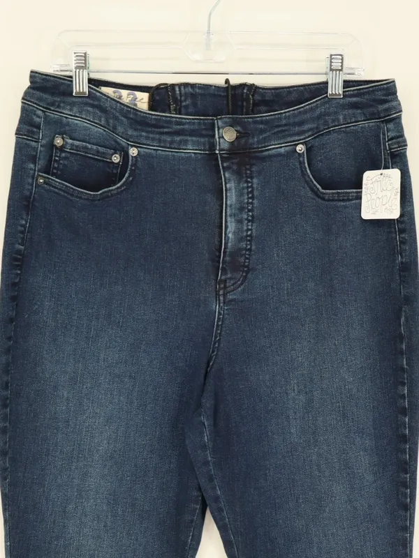 We The Free Free People CRVY Lace-Up Flare Jeans 33 Dark Wash High Rise Boho - Image 4