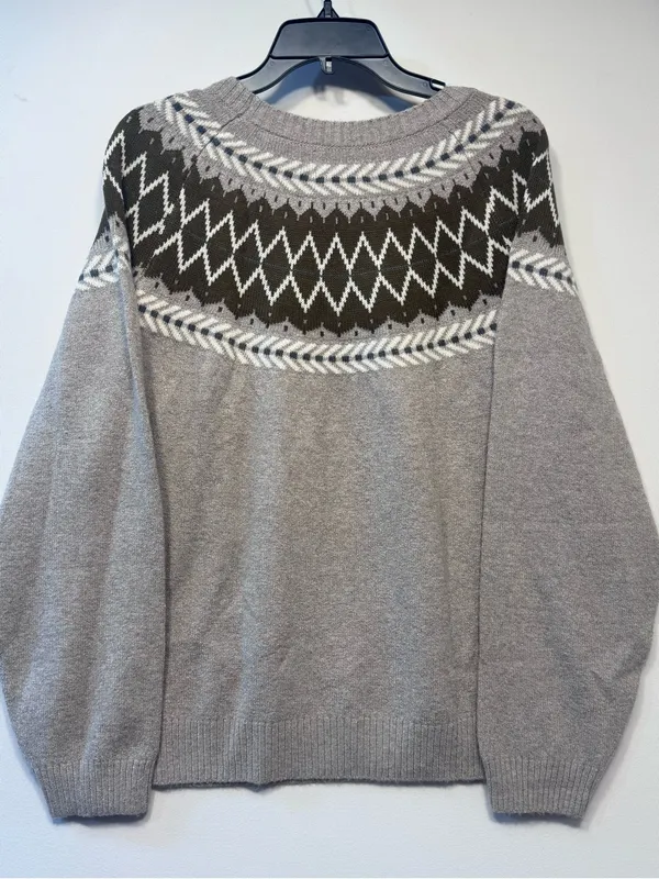 Weatherproof VintageTraditional fairisle raglan crewneck sweater Tweed yarn - Image 4
