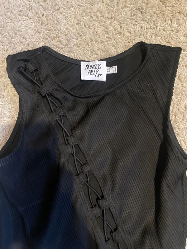 Princess Polly Black Tie Top - Image 3