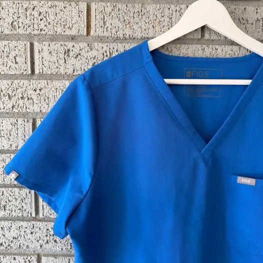 Figs Casma Scrub Top Size XL/P Royal Blue - Image 3