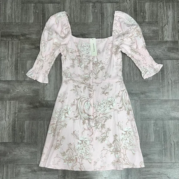 NEW Francesca’s Mi Ami Pink Puff Sleeve Dress Size XXS - Image 2