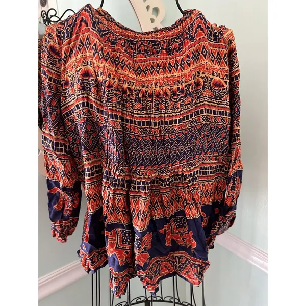 Anthropologie VANESSA VIRGINIA Amber‎ BOHO TOP SIZE S frocked flowy blouse - Image 3