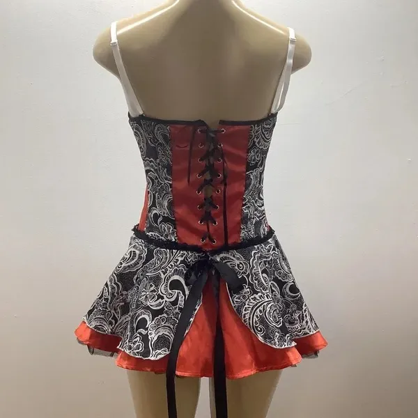 This Seductive Size Medium Red Burlesque Dress With Removable Straps. - Image 4